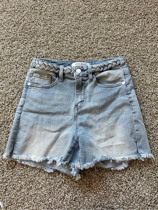 Judy Blue Pants - Judy Blue Light Blue Braided Waist Denim Shorts
